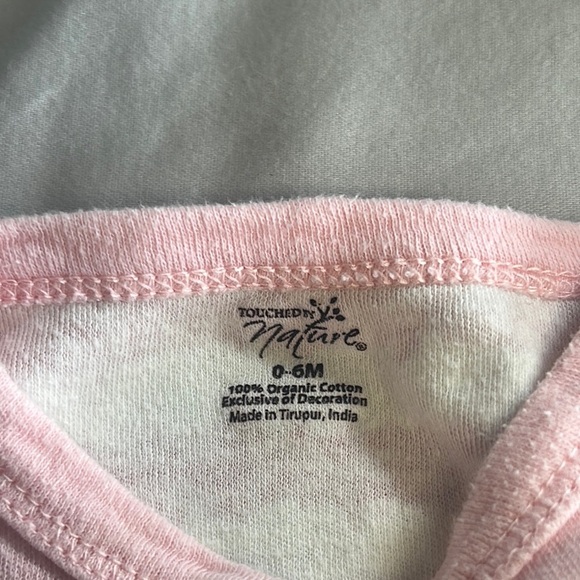 Touched by Nature - Pink and White Organic Cotton Striped Sleep Gown Pajamas - Picture 2 of 4